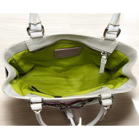 Y2K Coach F10704 Hamptons Stripe Satchel Bag & Large Wristlet - Picture 5 of 16